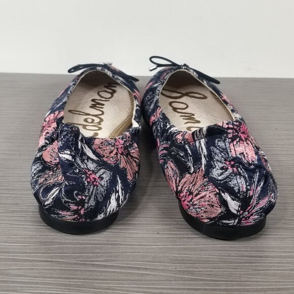 Sam Edelman Felicia Ballet Flats Floral Tapestry, Navy & Pink, Womens Size 5.5 M - Picture 5 of 12